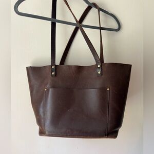 Portland Leather Dark Brown Leather Tote Bag